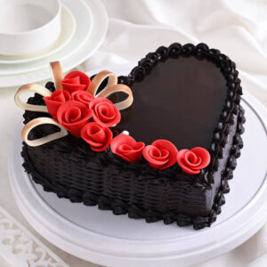 cake shop in patna-squ choco truffle heart shape cake0033hech A 0